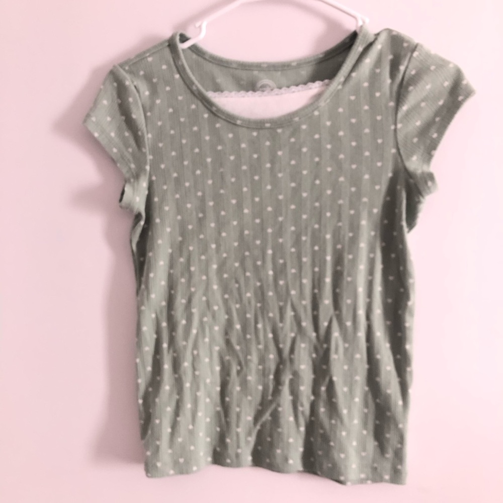 wonder nation Sage Green Short Sleeve Dot Tee